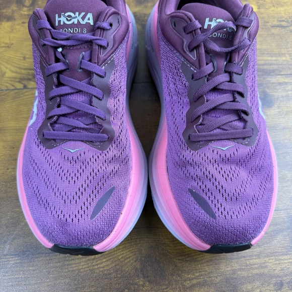 Hoka One One Bondi 8 Shoes Womens Size 9.5 Purple Running Cushioned 1127952 - Picture 4 of 13